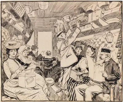 Eisenbahnabteil, Edward Cucuel