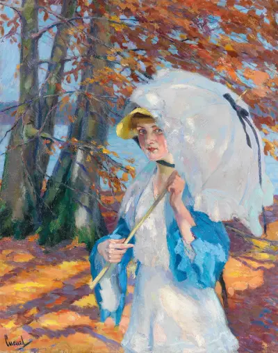 Lady with parasol at Ammersee, Edward Cucuel