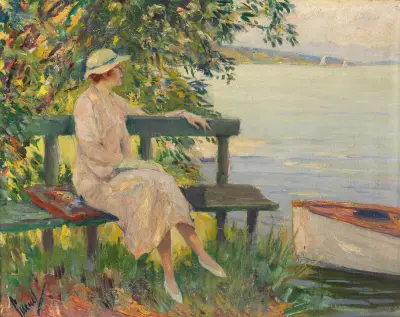 The green bench, Edward Cucuel