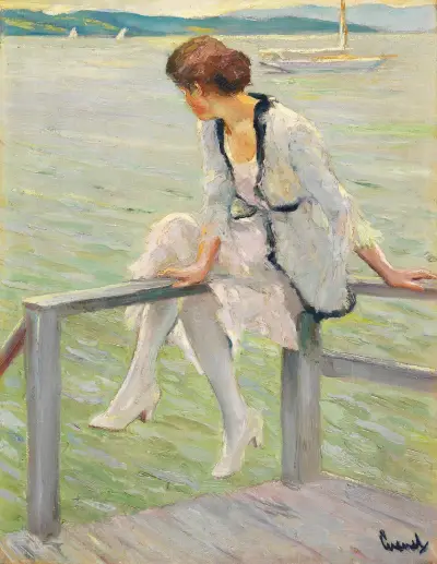Young woman at Lake Starnberg, Edward Cucuel