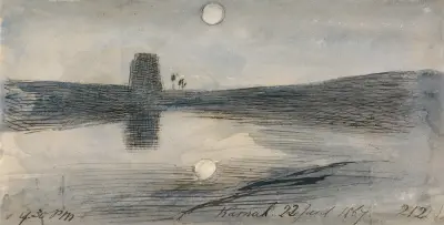 Karnak, 9-30 pm, 22 January 1867 av Edward Lear