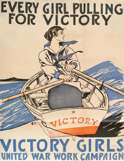 Every Girl Pulling for Victory, Victory Girls United War Work Campaign, Edward Penfield
