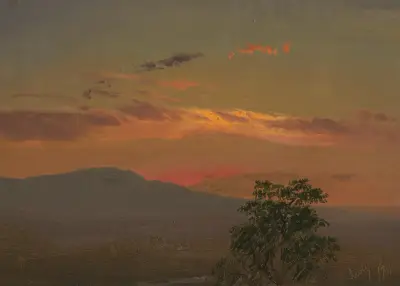 Landscape at sunset, Hudson, N.Y. av Frederic Edwin Church