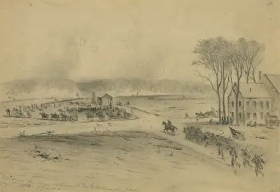 Attack on the Union position at the Chancellorsville House av Edwin Forbes