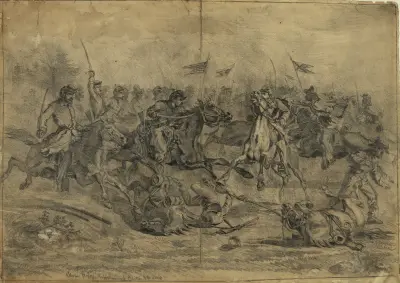 Cavalry charge near Brandy Station, Va. av Edwin Forbes