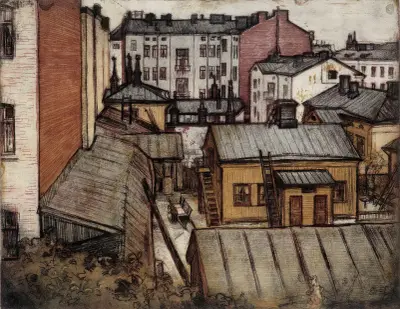 Pohled z umělcova domova na Bernhardinkatu, Eero Järnefelt