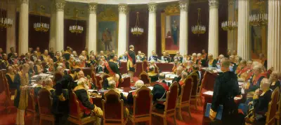 Ceremonial Sitting Of The State Council On 7 May 1901 Marking The Centenary Of Its Foundation av Ilya Efimovich Repin