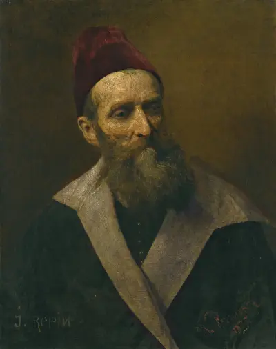 Portrait of a man av Ilya Efimovich Repin