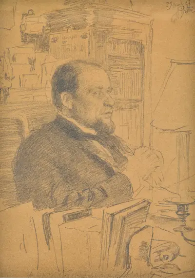 Portrait of Anatoly Fedorovich Koni av Ilya Efimovich Repin