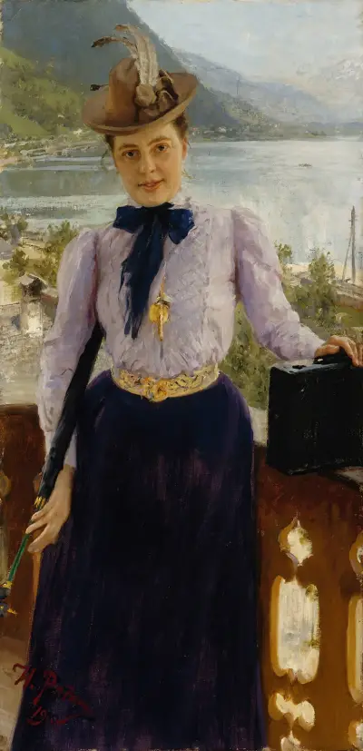 Portrait Of Natalia Nordmann av Ilya Efimovich Repin