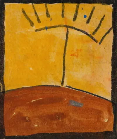 Abstrahierte Landschaft mit Sonnenaufgang av Egon Schiele