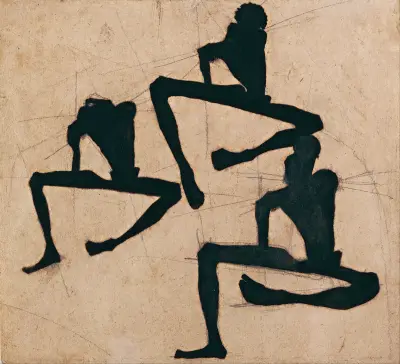 Composition with Three Male Nudes av Egon Schiele