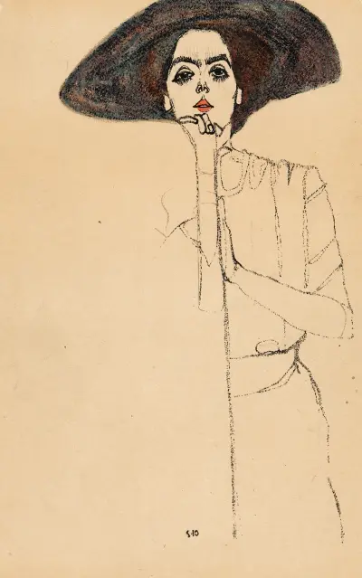 Frauenbildnis II av Egon Schiele