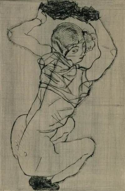 Kauernde av Egon Schiele