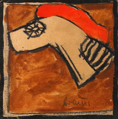 Kopfteil eines Rossharnisch av Egon Schiele