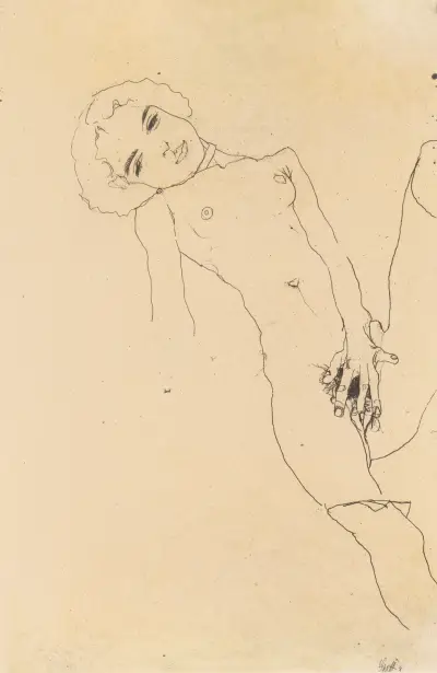 Masturbierendes Mädchen av Egon Schiele