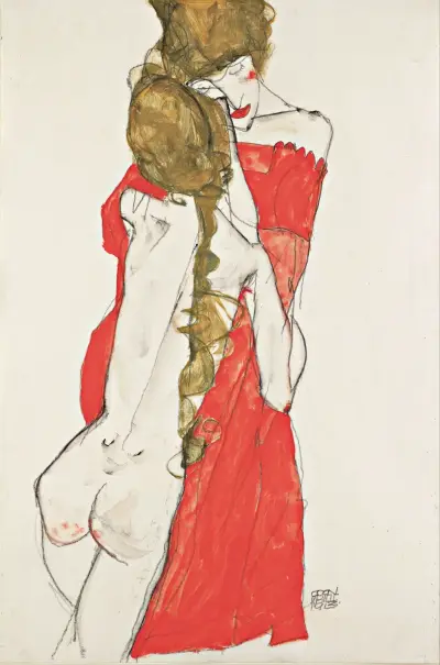 Mother and Daughter av Egon Schiele