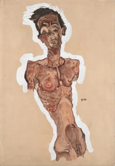 Nude Self-Portrait av Egon Schiele