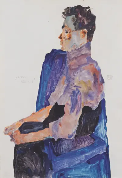 Portrait of Anton Peschka av Egon Schiele