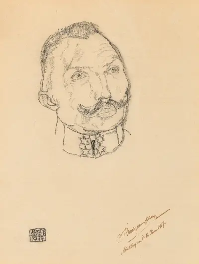 Portrait of Boda János av Egon Schiele