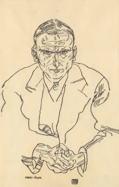 Porträt des Schriftstellers Robert Müller av Egon Schiele