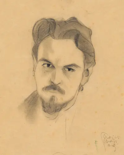 Porträtstudie Anton Peschka av Egon Schiele