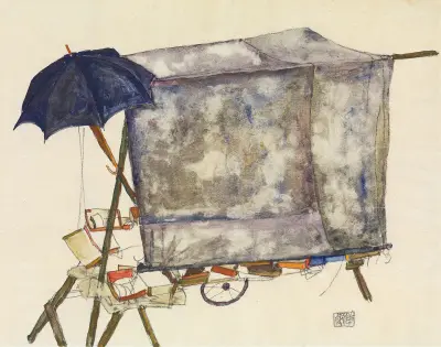 Street Cart av Egon Schiele