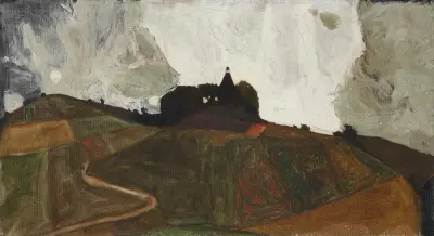 Thunderstorm Mountain (Chapel on Kreuzberg near Krumau) av Egon Schiele