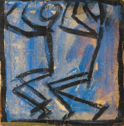 Zwei Strichmännchen av Egon Schiele