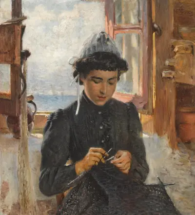 Bretonisches Mädchen von Konstantin Egorovich Makovsky