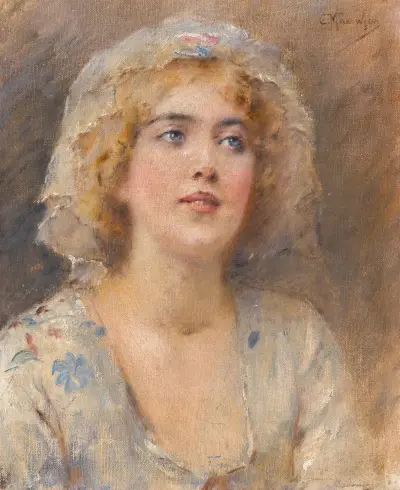 Porträt eines Mädchens von Konstantin Egorovich Makovsky