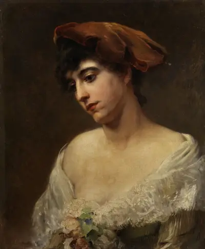 Porträt einer jungen Dame von Konstantin Egorovich Makovsky