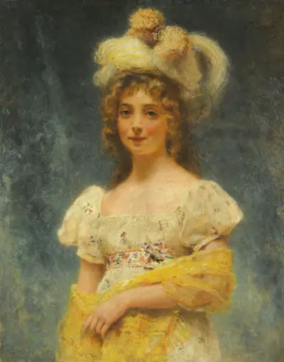Gelber Schal von Konstantin Egorovich Makovsky