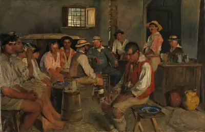Siesta in an Osteria in Sora, Eilif Peterssen