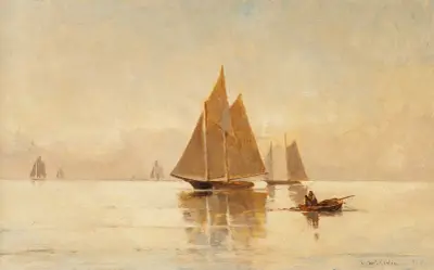 Sailboats in the Evening av Emil Carlsen