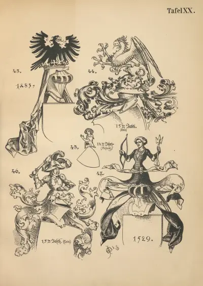 Heraldischer Handbuch fur Freunde der Wappenkunst Pl.19 av Emil Doepler