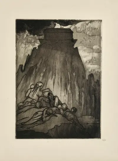 Č. 10 – A příšerné vlny, po stupních klesajíce, sestoupily z vrcholů přemrštěných hor, Emile Bernard
