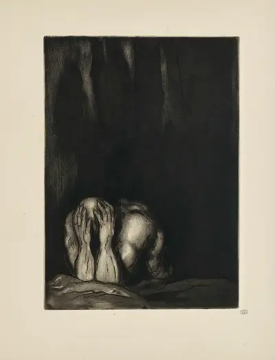 N° 2 – Tehdy ta děsivá bytost jménem Nikdy Ponořila se do myšlenek. Její čelo kleslo do jejích zločinných rukou, Emile Bernard