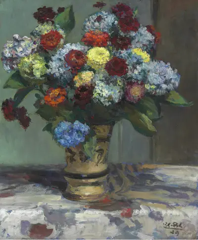 Bouquet de fleurs aux hortensias, Jacques-Émile Blanche