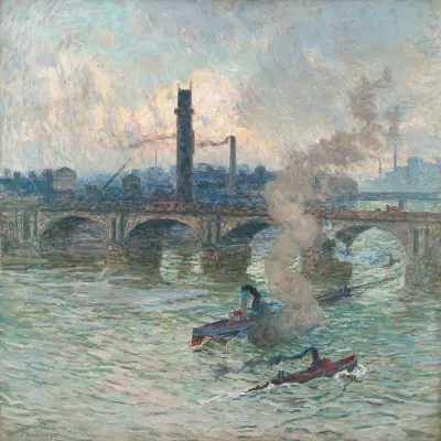 Brume, vapeur et fumée sur la Tamise, Emile Claus