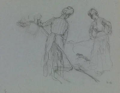 Female Haymakers (study), Emile Claus