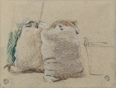Study of Two Sacks and a Basket, Emile Claus