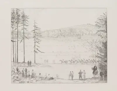 Pferderennen in Longchamp von Jean-Émile Laboureur