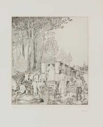 Der Rastplatz der Zigeuner von Jean-Émile Laboureur