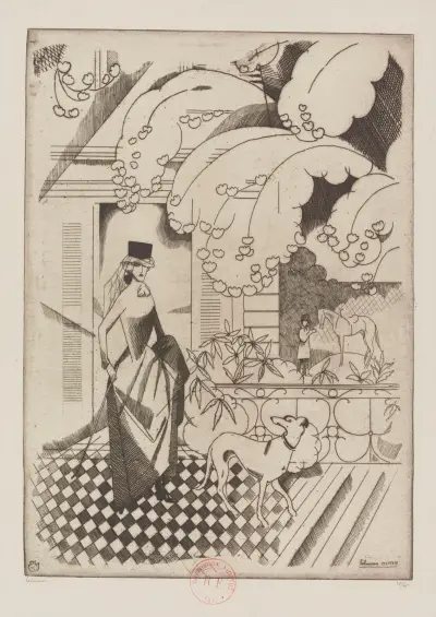 Die Amazone mit dem Windhund von Jean-Émile Laboureur