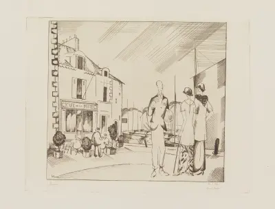 Das Kaffeehaus am Hafen von Jean-Émile Laboureur