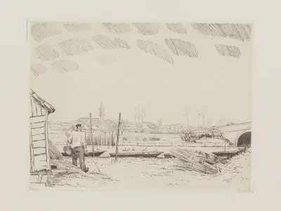 Die Brücke von Fédrun von Jean-Émile Laboureur