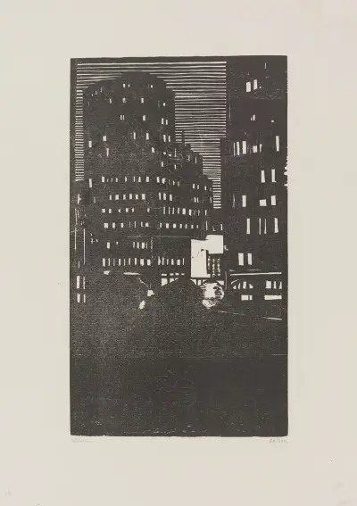 New York am Abend von Jean-Émile Laboureur