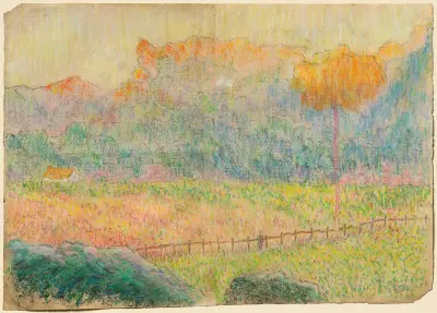 Study for ‘Landscape with Figure and Houses’ von Claude-Émile Schuffenecker