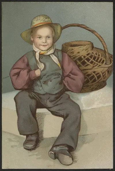 Boy with a basket av Erik Werenskiold